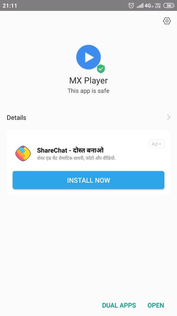 MX Player Pro Apk installed